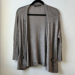 Foreign Exchange Heather Gray Open-Front Cardigan